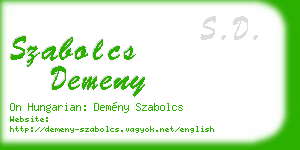 szabolcs demeny business card